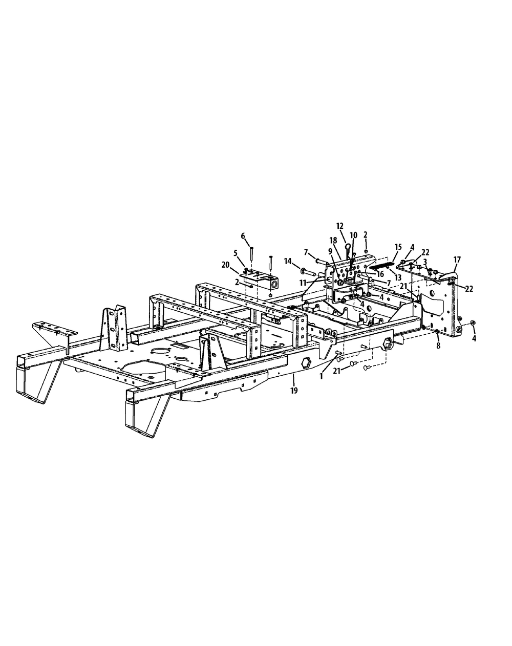 Frame Diagram and Parts List for S6031-KW 53DI8DU6050-31HP Cub Cadet Lawn Tractor